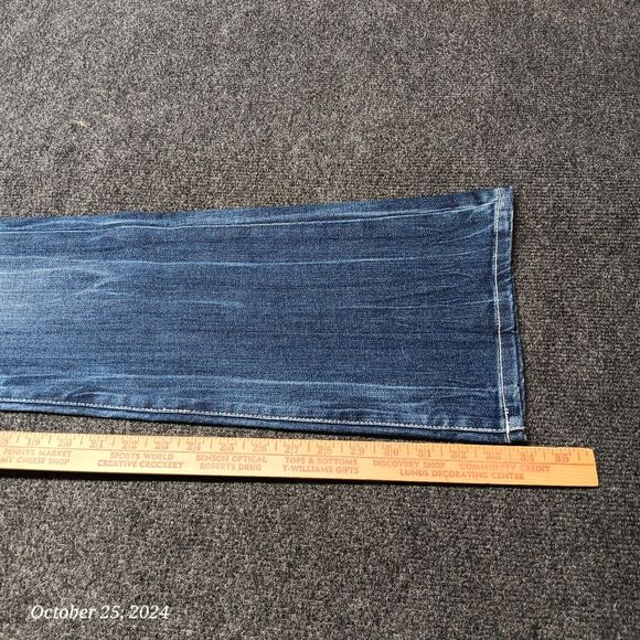 NWT Cello Jeans Women 5 Blue Bootcut Heavy Embellished Stretch Whiskered Pants - Picture 12 of 13